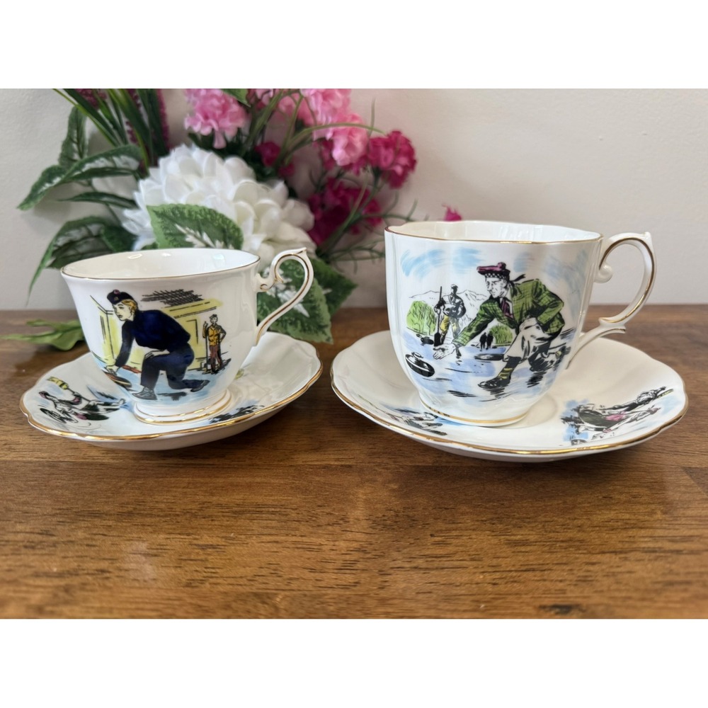 Royal Albert Ladies and Men's‎ Curling Cup and Saucer Set – Vintage Bone China